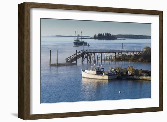 Maine, Boothbay Harbor, Harbor Fog-Walter Bibikow-Framed Photographic Print