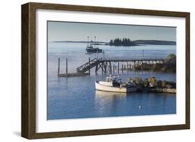 Maine, Boothbay Harbor, Harbor Fog-Walter Bibikow-Framed Photographic Print