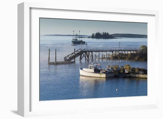 Maine, Boothbay Harbor, Harbor Fog-Walter Bibikow-Framed Photographic Print