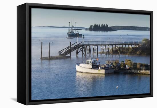 Maine, Boothbay Harbor, Harbor Fog-Walter Bibikow-Framed Stretched Canvas