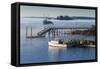 Maine, Boothbay Harbor, Harbor Fog-Walter Bibikow-Framed Stretched Canvas