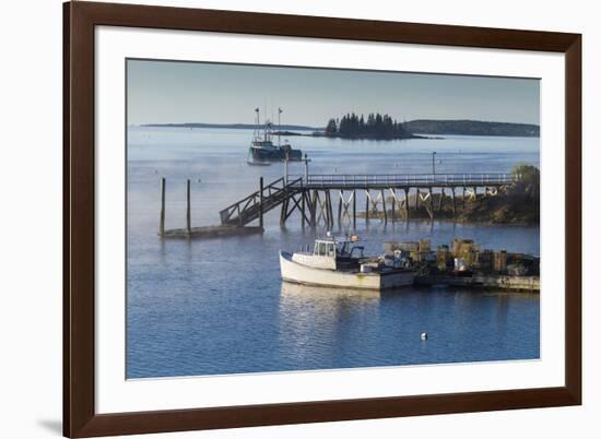 Maine, Boothbay Harbor, Harbor Fog-Walter Bibikow-Framed Photographic Print