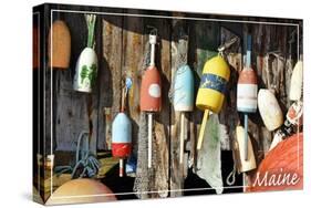 Maine - Bouys-Lantern Press-Stretched Canvas