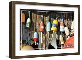 Maine - Bouys-Lantern Press-Framed Art Print