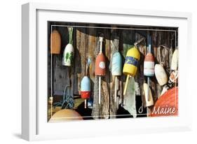 Maine - Bouys-Lantern Press-Framed Art Print