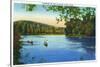 Maine, Canoeing Scene on the Allagash River-Lantern Press-Stretched Canvas