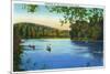 Maine, Canoeing Scene on the Allagash River-Lantern Press-Mounted Art Print