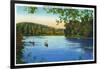 Maine, Canoeing Scene on the Allagash River-Lantern Press-Framed Art Print