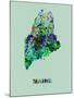Maine Color Splatter Map-NaxArt-Mounted Art Print