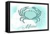 Maine - Crab - Teal - Coastal Icon-Lantern Press-Framed Stretched Canvas