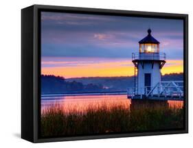 Maine, Doubling Point Lighthouse, USA-Alan Copson-Framed Stretched Canvas