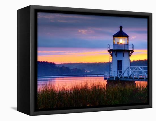 Maine, Doubling Point Lighthouse, USA-Alan Copson-Framed Stretched Canvas