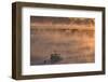 Maine, Harpswell. Fishing Boat Moored in Mist-Jaynes Gallery-Framed Photographic Print