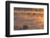 Maine, Harpswell. Fishing Boat Moored in Mist-Jaynes Gallery-Framed Photographic Print