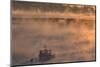 Maine, Harpswell. Fishing Boat Moored in Mist-Jaynes Gallery-Mounted Photographic Print