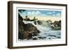 Maine - Indian Head and Old Man of the Falls View between Auburn & Lewiston-Lantern Press-Framed Art Print