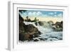 Maine - Indian Head and Old Man of the Falls View between Auburn & Lewiston-Lantern Press-Framed Art Print