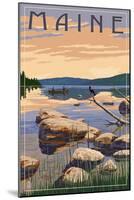 Maine - Lake Sunrise Scene-Lantern Press-Mounted Art Print