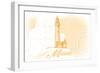 Maine - Lighthouse - Yellow - Coastal Icon-Lantern Press-Framed Art Print