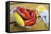 Maine Lobster and Corn on the Cob-Jon Hicks-Framed Stretched Canvas