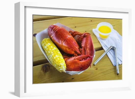 Maine Lobster and Corn on the Cob-Jon Hicks-Framed Photographic Print