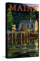 Maine - Lobster Shack-Lantern Press-Stretched Canvas