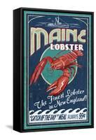 Maine Lobster-Lantern Press-Framed Stretched Canvas