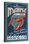 Maine Lobster-Lantern Press-Stretched Canvas