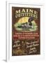 Maine - Loon Outfitters Vintage Sign-Lantern Press-Framed Art Print