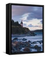 Maine, Lubec, West Quoddy Lighthouse, USA-Alan Copson-Framed Stretched Canvas