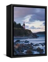 Maine, Lubec, West Quoddy Lighthouse, USA-Alan Copson-Framed Stretched Canvas