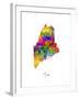 Maine Map-Michael Tompsett-Framed Art Print