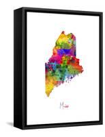 Maine Map-Michael Tompsett-Framed Stretched Canvas