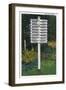 Maine - Mile Marker Sign Post of Odd Distances to Different Cities, Countries-Lantern Press-Framed Art Print