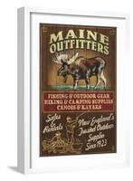 Maine Moose Outfitters-Lantern Press-Framed Art Print