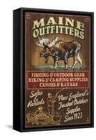 Maine Moose Outfitters-Lantern Press-Framed Stretched Canvas