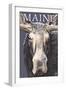 Maine - Moose Up Close-Lantern Press-Framed Art Print