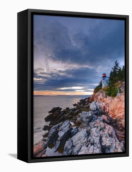 Maine, Mount Desert Island, Bas Harbor, Bas Harbor Lighthouse, USA-Alan Copson-Framed Stretched Canvas