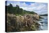 Maine, Mt. Desert Island, Acadia National Park, Cliffs by Sand Beach-Walter Bibikow-Stretched Canvas