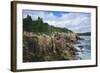 Maine, Mt. Desert Island, Acadia National Park, Cliffs by Sand Beach-Walter Bibikow-Framed Photographic Print