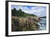 Maine, Mt. Desert Island, Acadia National Park, Cliffs by Sand Beach-Walter Bibikow-Framed Photographic Print