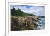 Maine, Mt. Desert Island, Acadia National Park, Cliffs by Sand Beach-Walter Bibikow-Framed Photographic Print