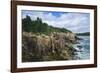 Maine, Mt. Desert Island, Acadia National Park, Cliffs by Sand Beach-Walter Bibikow-Framed Photographic Print