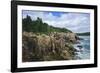 Maine, Mt. Desert Island, Acadia National Park, Cliffs by Sand Beach-Walter Bibikow-Framed Photographic Print