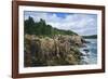 Maine, Mt. Desert Island, Acadia National Park, Cliffs by Sand Beach-Walter Bibikow-Framed Photographic Print