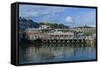 Maine, Mt. Desert Island, Bar Harbor, Pier-Walter Bibikow-Framed Stretched Canvas