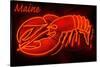 Maine - Neon Lobster Sign-Lantern Press-Stretched Canvas