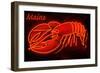 Maine - Neon Lobster Sign-Lantern Press-Framed Art Print