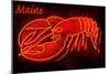 Maine - Neon Lobster Sign-Lantern Press-Mounted Art Print