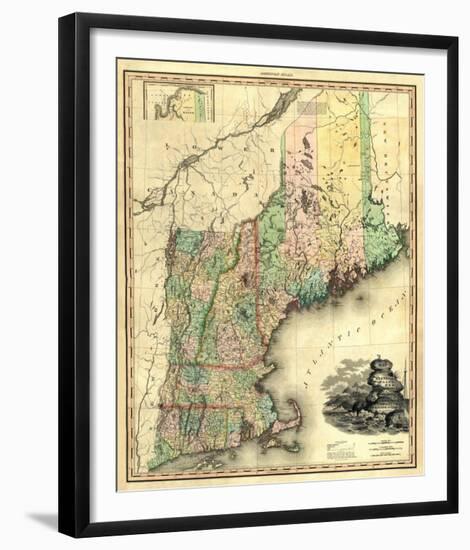 Maine, New Hampshire, Vermont, Massachusetts, Connecticut and Rhode Island, c.1823-Henry S^ Tanner-Framed Art Print